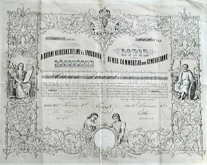 Budai Kereskedelmi Iparbank Részvénytársaság részvény 200 forint 1867