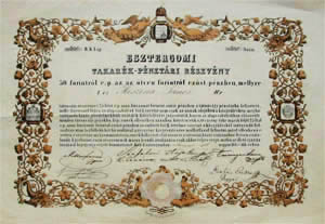 Esztergomi Takarékpénztár Részvénytársaság részvény 50 forint 1845