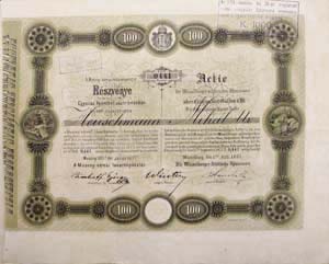 Mosony Városi Takarékpénztár részvény 100 forint 1891