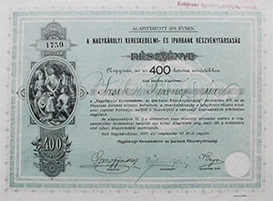 Nagykárolyi Kereskedelmi- és Iparbank Részvénytársaság 400 korona 1911