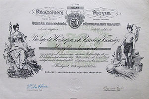 Budapesti Hentesiparosok Részvénytársaság 500 korona 1918