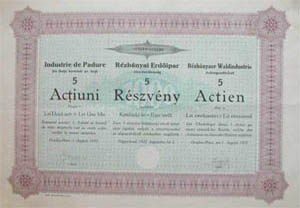 Rzbnyai Erdipar Rszvnytrsasg (Nagyvrad) 5 x 200 lei  1922