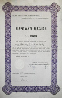 Országos Központi Hitelszövetkezet alapítványi részjegy 60 pengő 1926