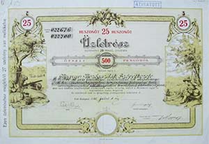 Magyar Mezőgazdák Szövetkezete üzletrész 25x20 500 pengő 1935
