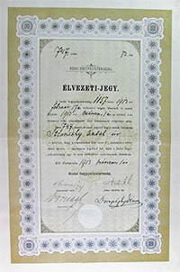 Budai Hegypálya Társaság - Budavári Sikló élvezeti jegy 1888