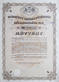 Budapest Székesfővárosi Közlekedési Részvénytársaság alapítási kötvény 1x 1923