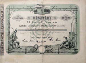 Czeglédi Gazdasági Gőzmalom Részvénytársaság részvény 25 forint 1892