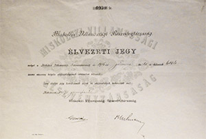 Miskolczi Villamossági Részvénytársaság élvezeti jegy 1917 Miskolc